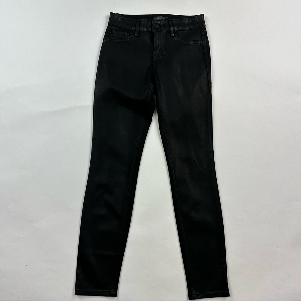 Level 99 Black Waxed Stretch Skinny Jean Size 26